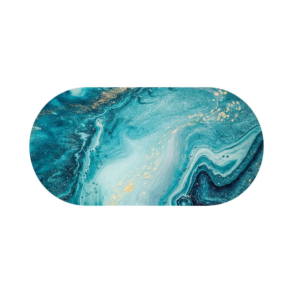 Tapis de Bain Marbre Onyx Turquoise