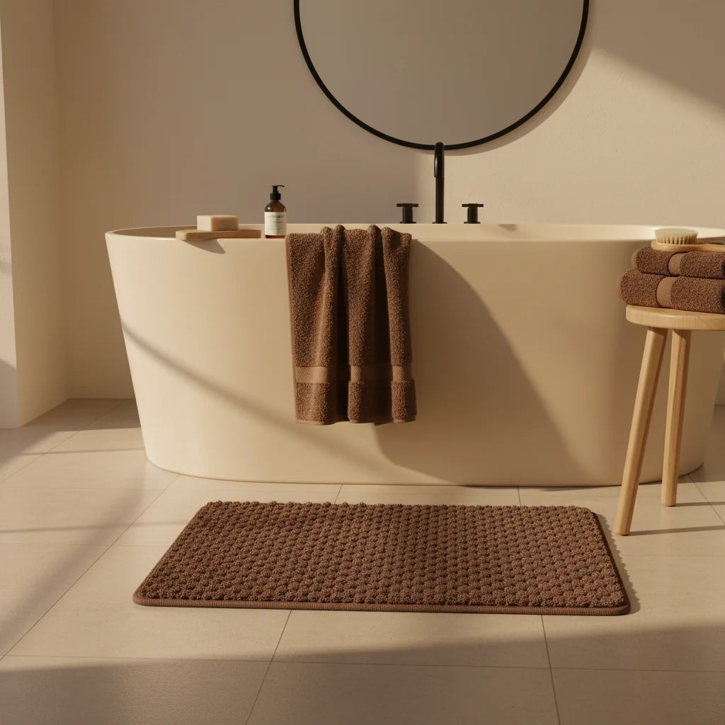 Tapis de Bain Marron Chocolat maroon