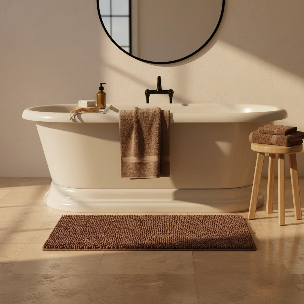 Tapis de Bain Marron Foncé