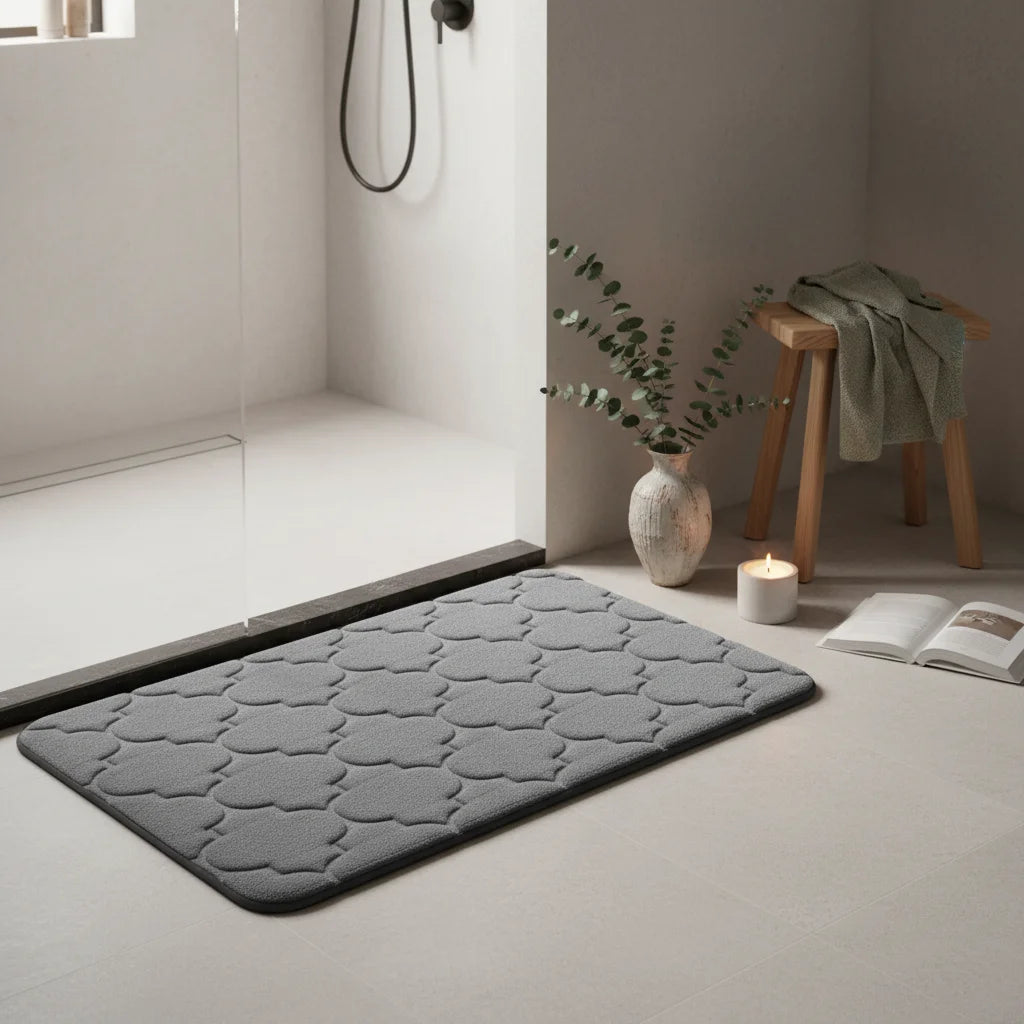 Tapis de Bain Mémoire de Forme Gris Anthracite