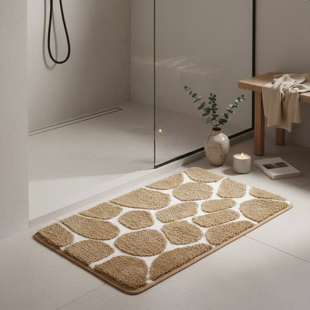Tapis de Bain Mémoire de Forme Galet Savane Authentique