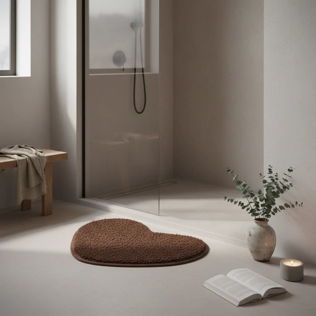 Tapis de Bain Microfibre Chenille Chocolat Profond