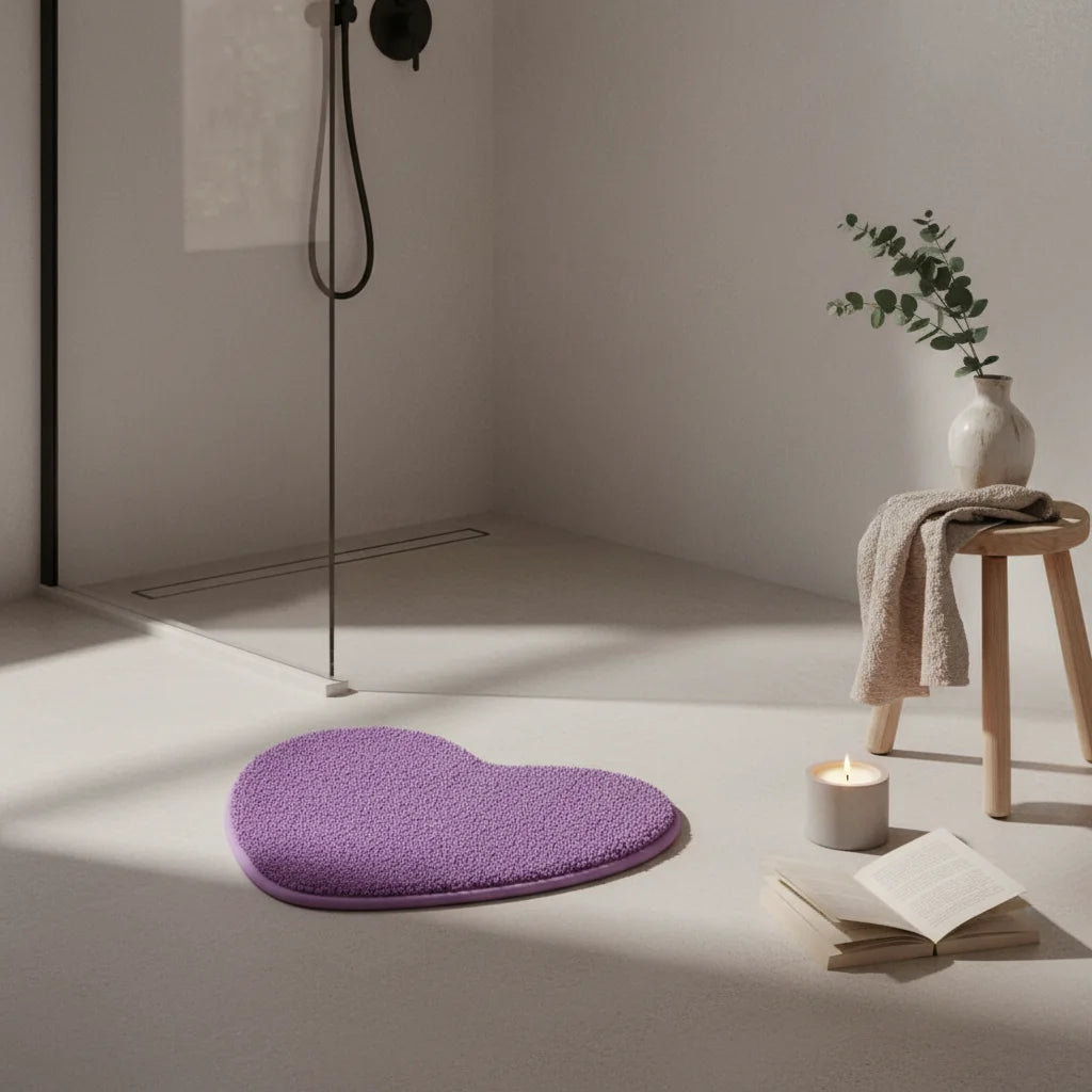 Tapis de Bain Microfibre Chenille Lilas Tendre