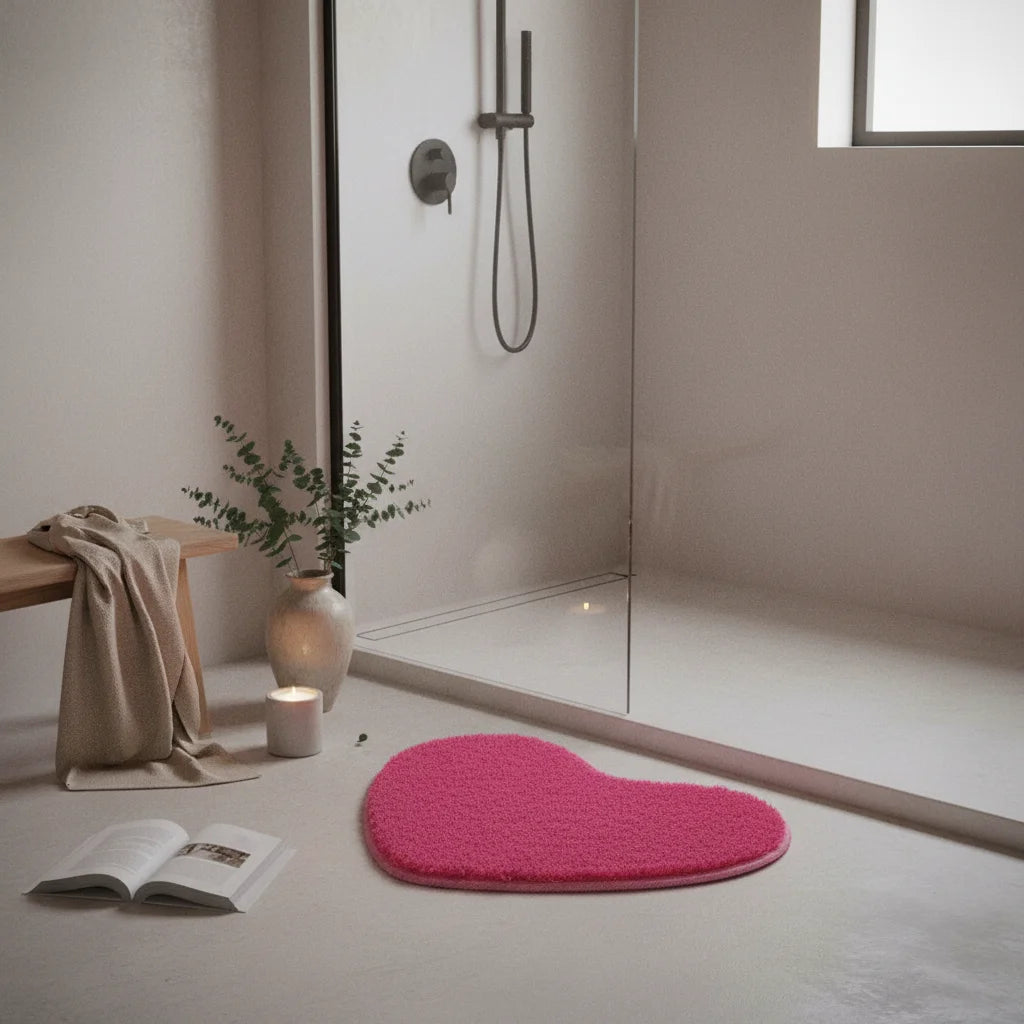 Tapis de Bain Microfibre Chenille Rose Fuchsia