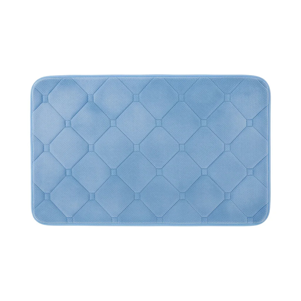 Tapis de Bain Microfibre Mémoire de Forme Bleu Glacier