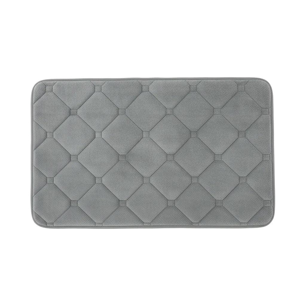 Tapis de Bain Microfibre Mémoire de Forme Gris Naturel