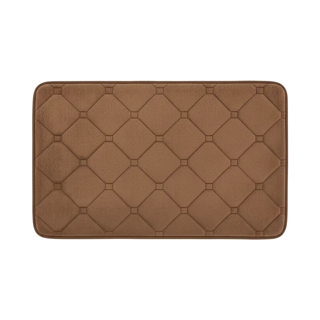 Tapis de Bain Microfibre Mémoire de Forme Marron Chocolat