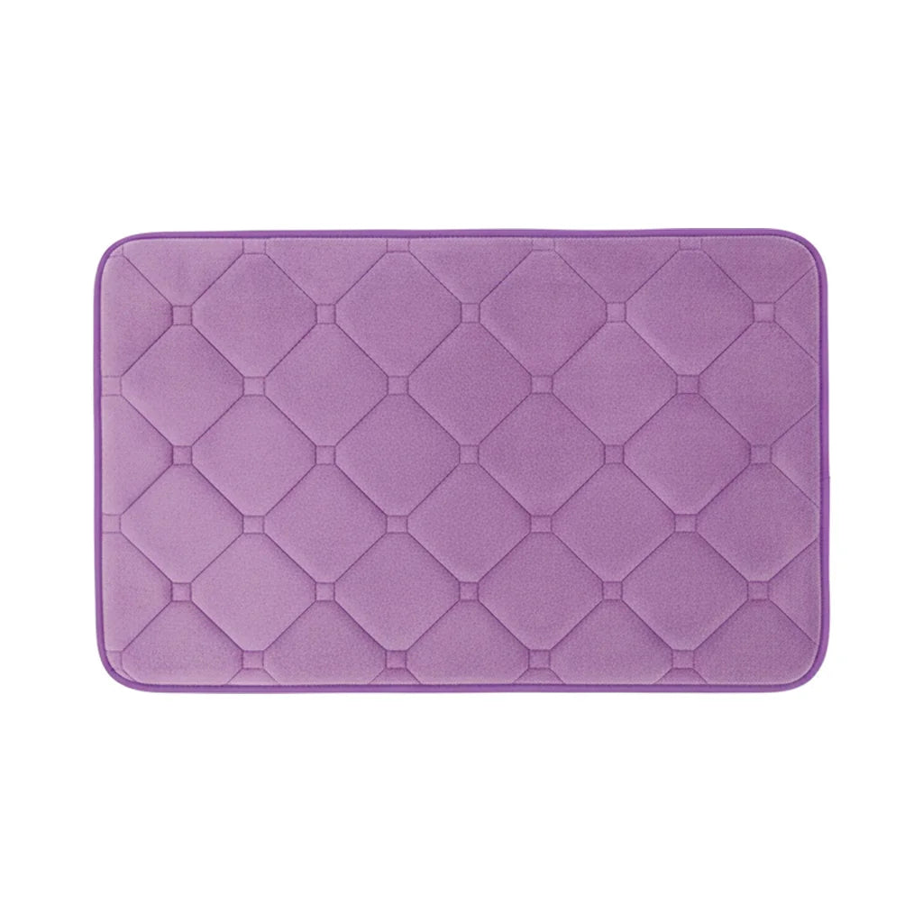 Tapis de Bain Microfibre Mémoire de Forme Mauve Doux