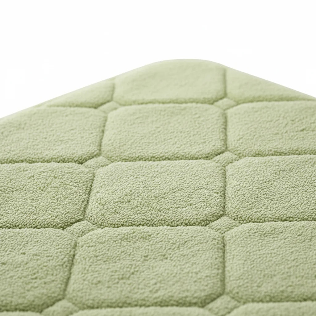 Tapis de Bain Microfibre Mémoire de Forme Vert Tilleul