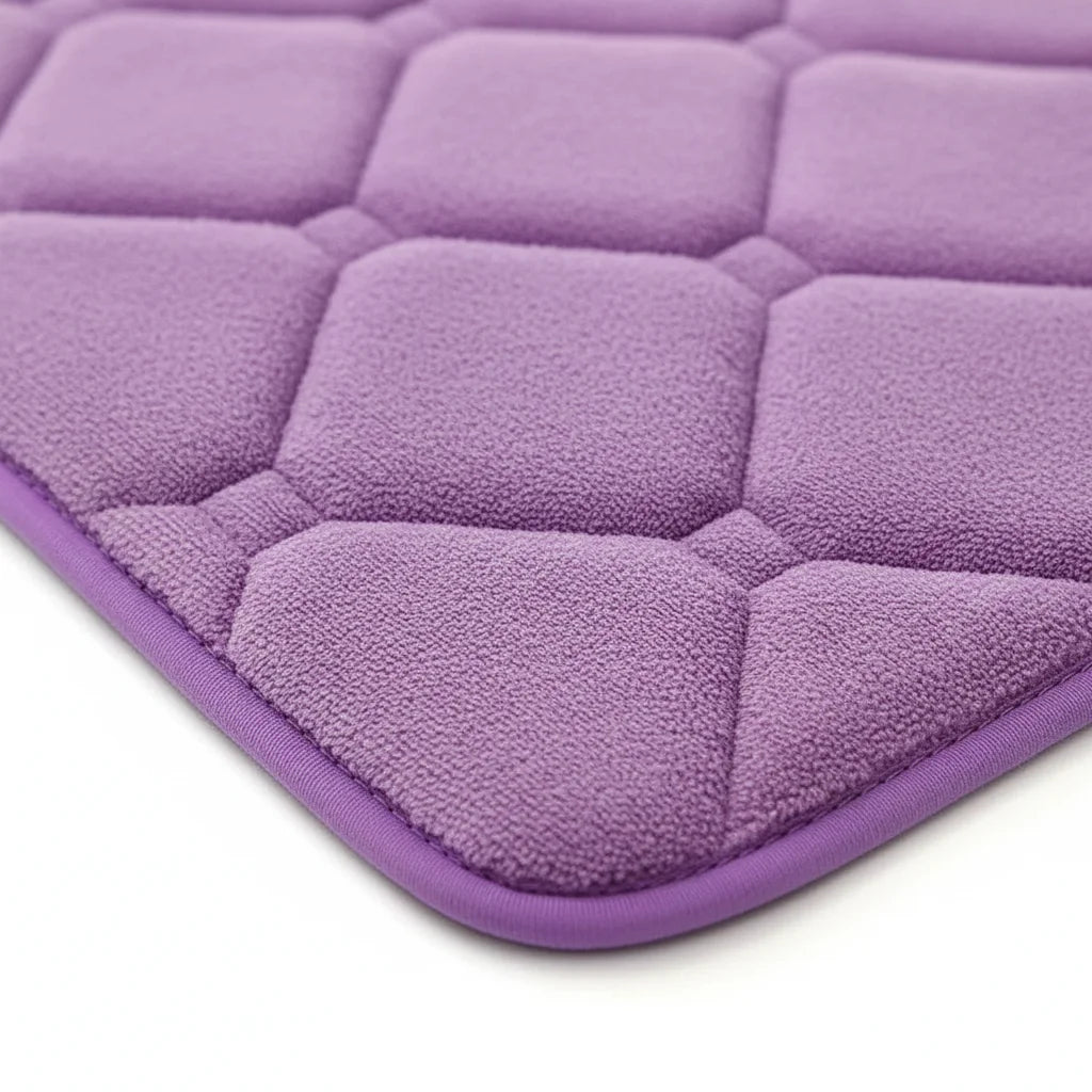 Tapis de Bain Microfibre Mémoire de Forme Mauve Doux