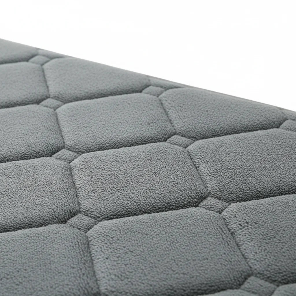 Tapis de Bain Microfibre Mémoire de Forme Gris Naturel