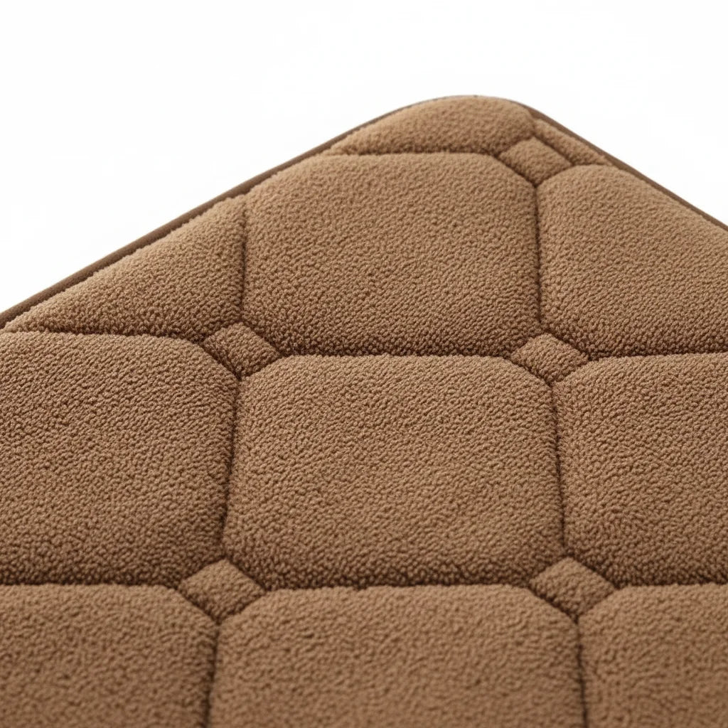 Tapis de Bain Microfibre Mémoire de Forme Marron Chocolat