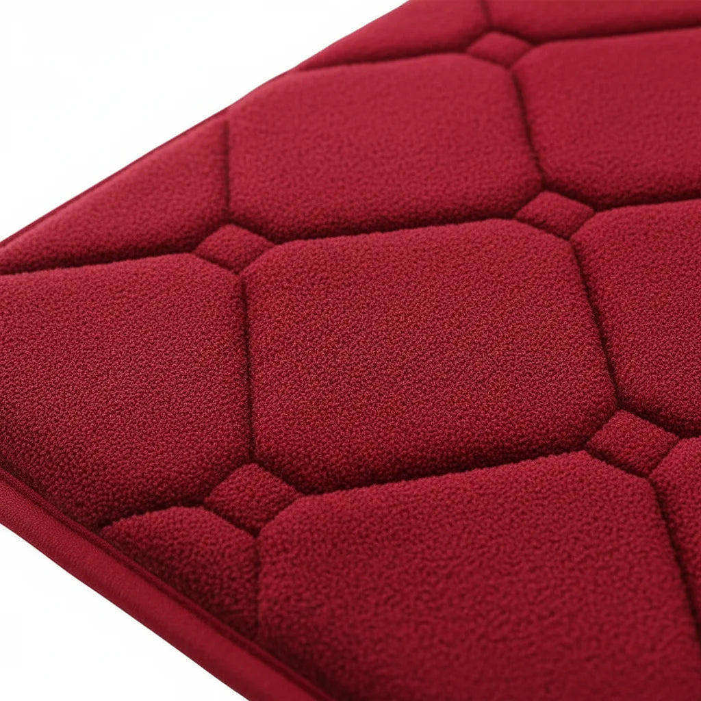 Tapis de Bain Microfibre Mémoire de Forme Rouge Velours