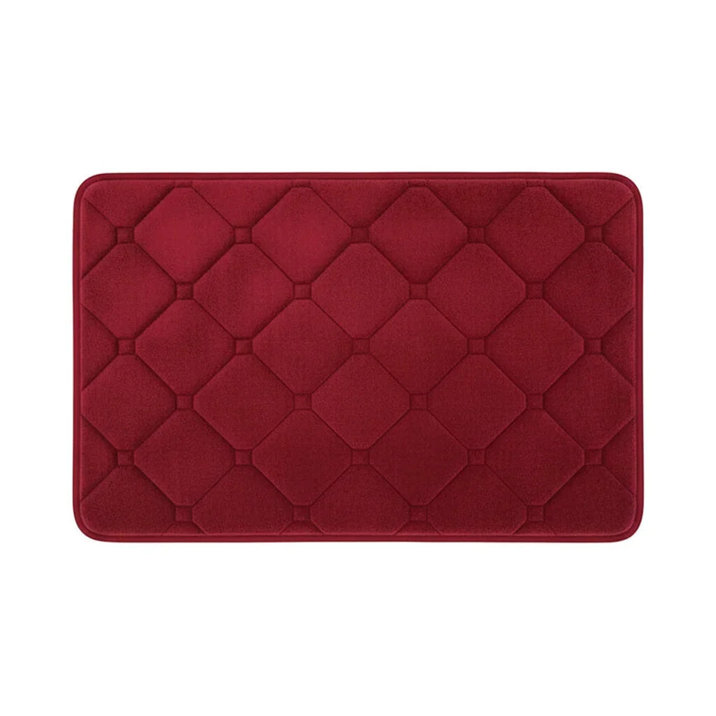 Tapis de Bain Microfibre Mémoire de Forme Rouge Velours
