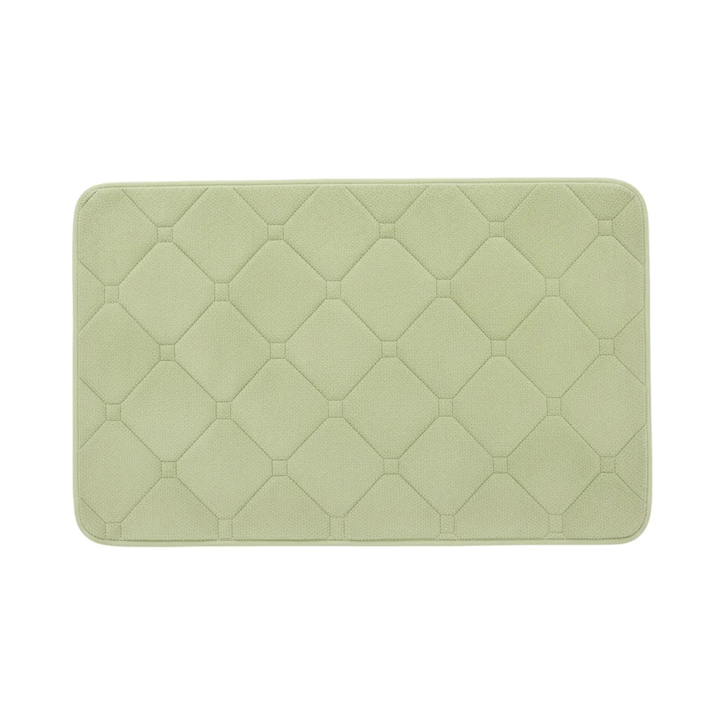 Tapis de Bain Microfibre Mémoire de Forme Vert Tilleul