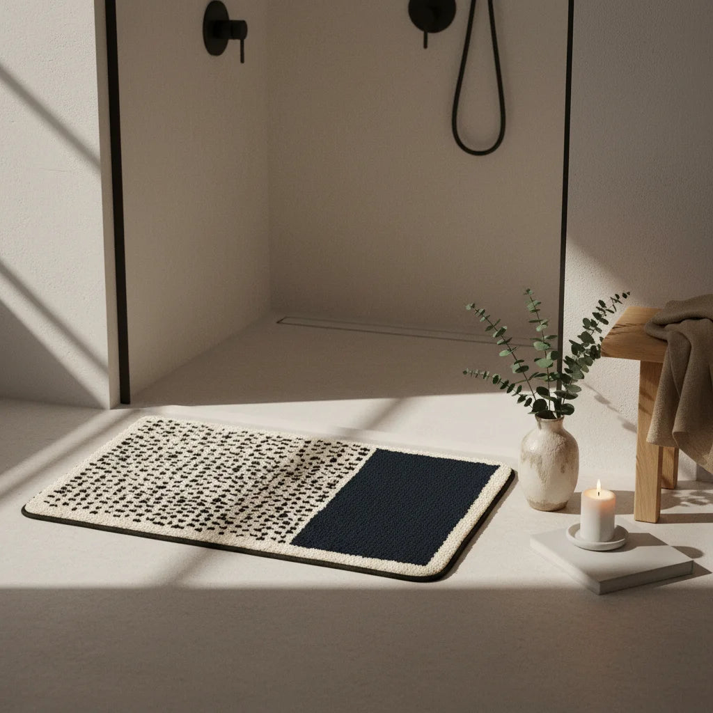 Tapis de Bain Moderne Abstrait Contraste