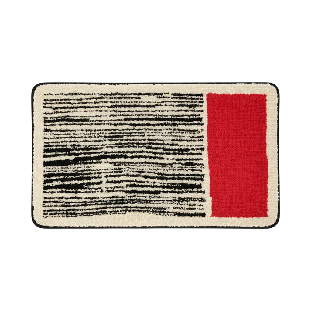 Tapis de Bain Moderne Abstrait Carmin