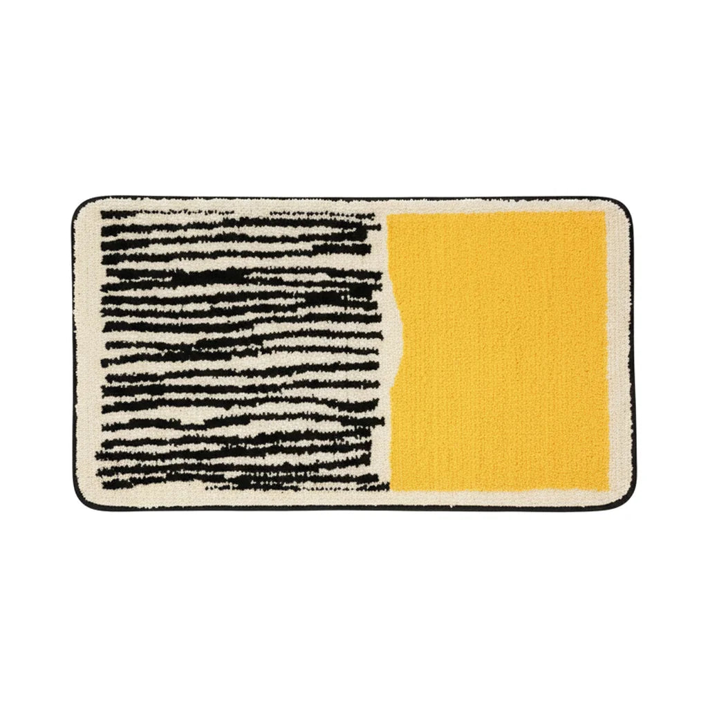 Tapis de Bain Moderne Abstrait Jaune