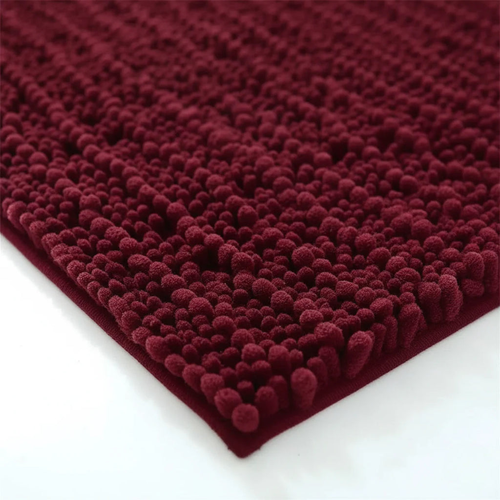 Tapis de Bain Moelleux Confort Bordeaux Profond