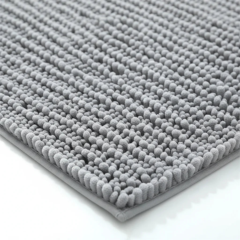 Tapis de Bain Moelleux Confort Gris Pierre