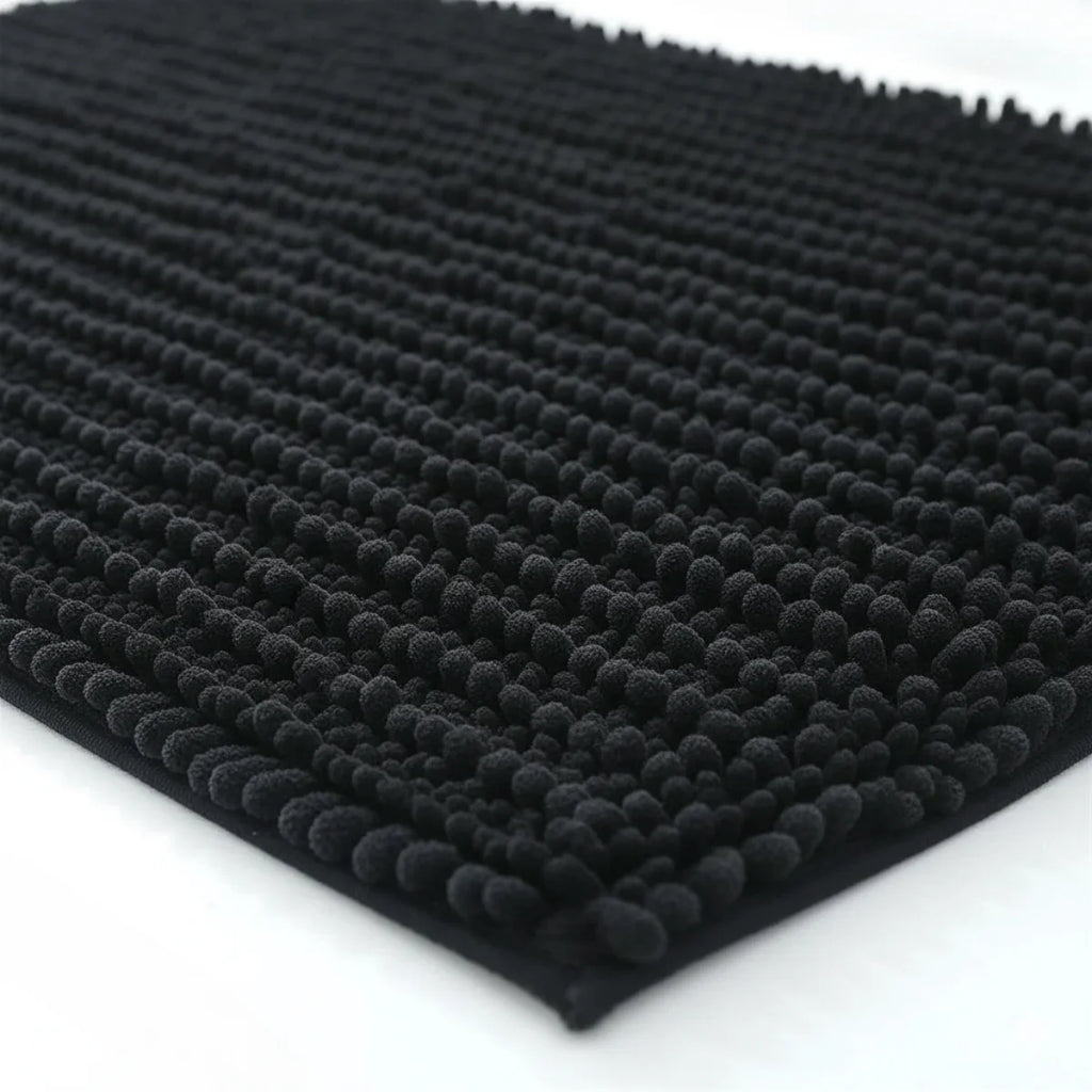 Tapis de Bain Moelleux Confort Noir Charbon