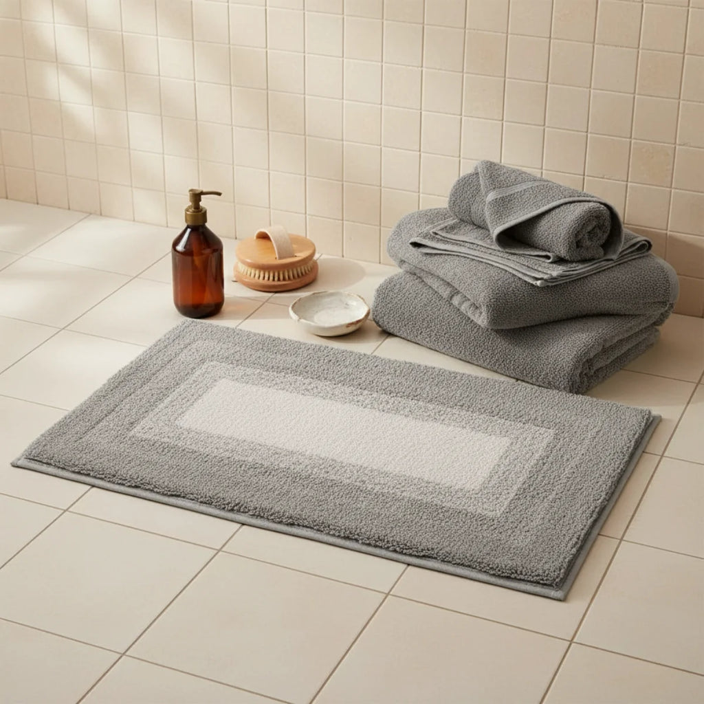 Tapis de Bain Moelleux Gris Dégradé
