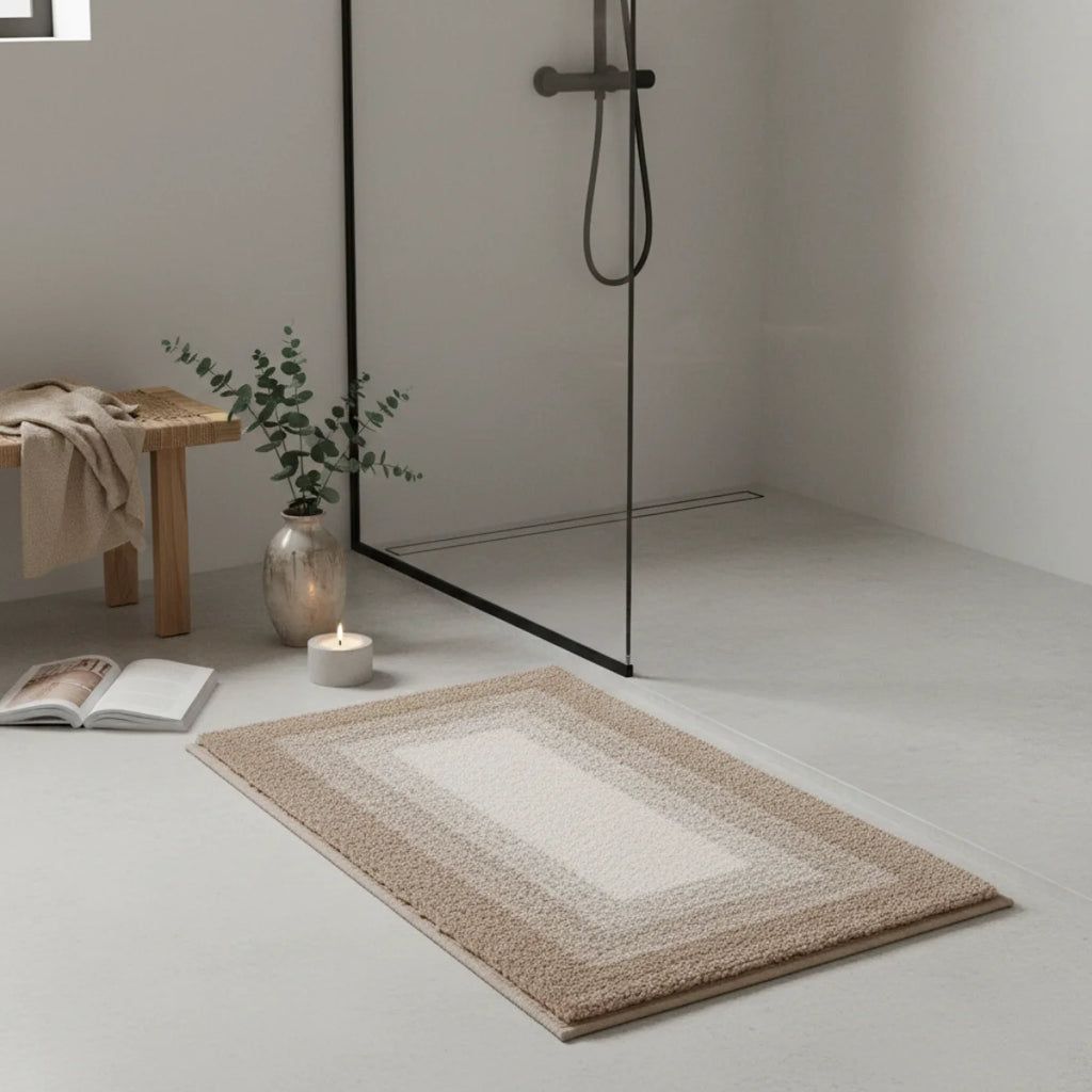 Tapis de Bain Moelleux Beige Dégradé