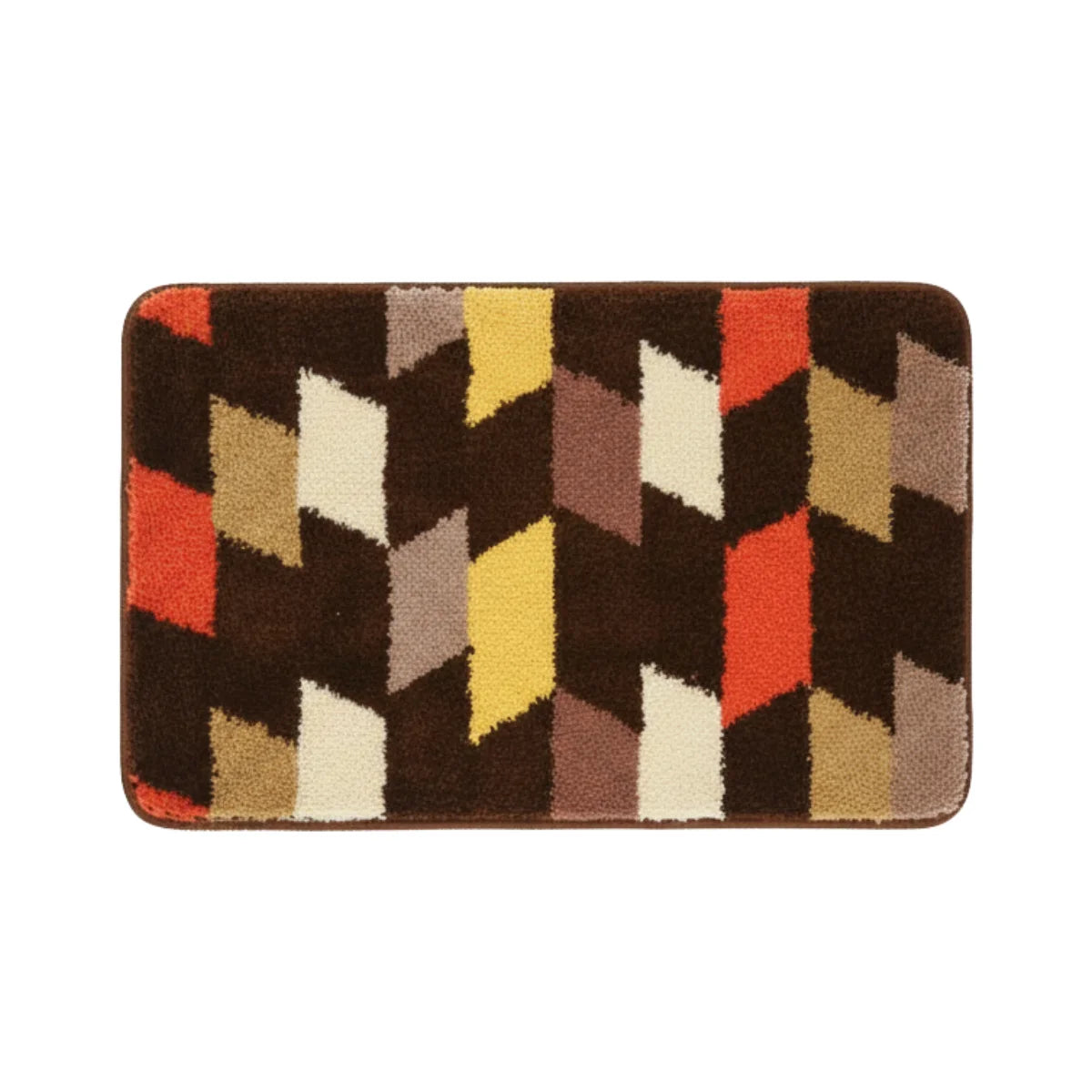 Tapis de Bain Motif Abstrait Chocolat