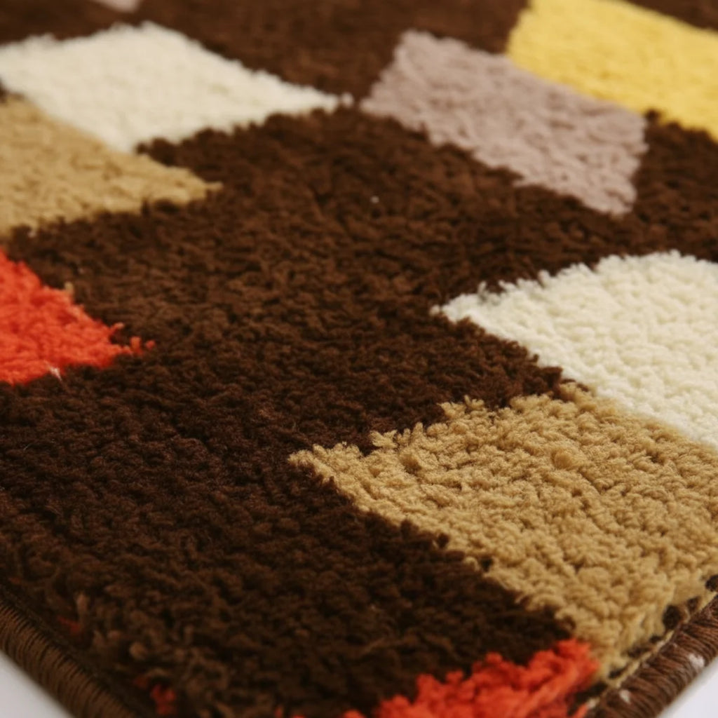 Tapis de Bain Motif Abstrait Chocolat