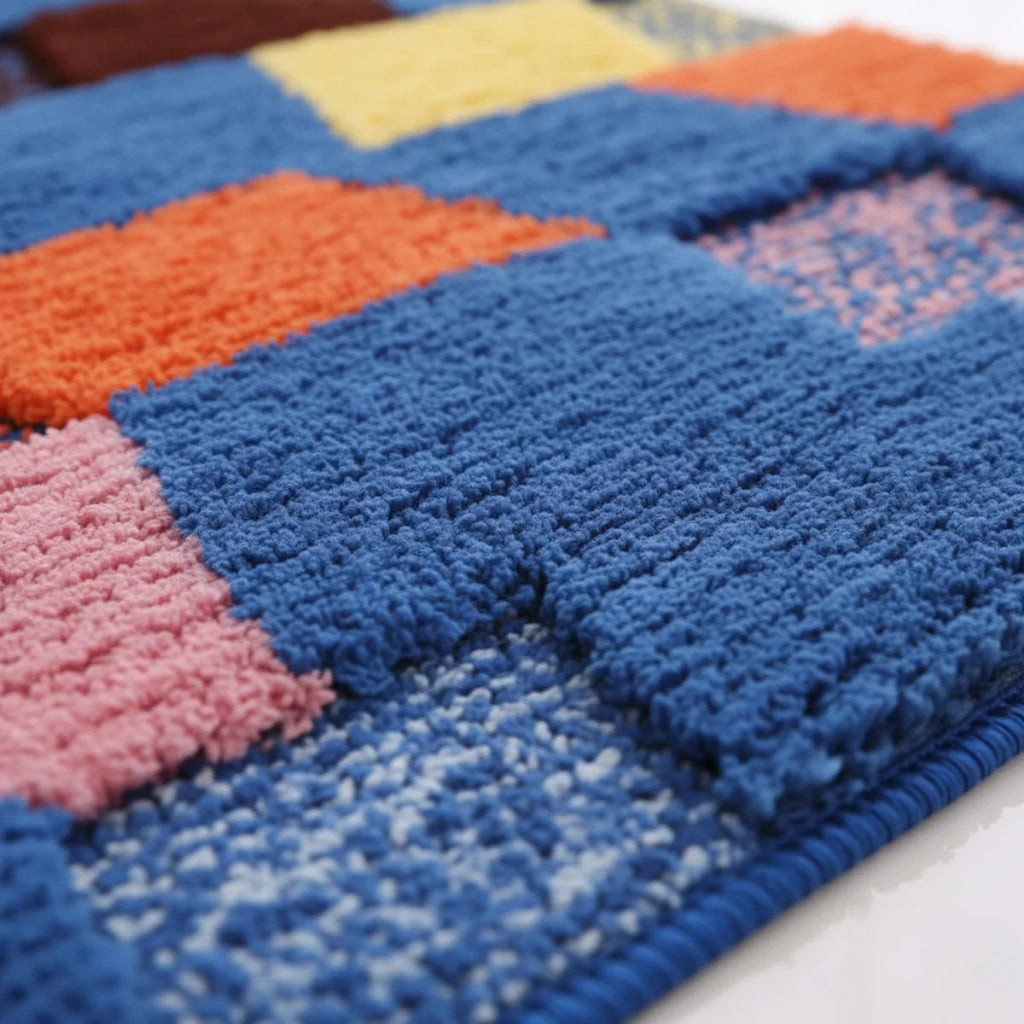 Tapis de Bain Motif Abstrait Marine