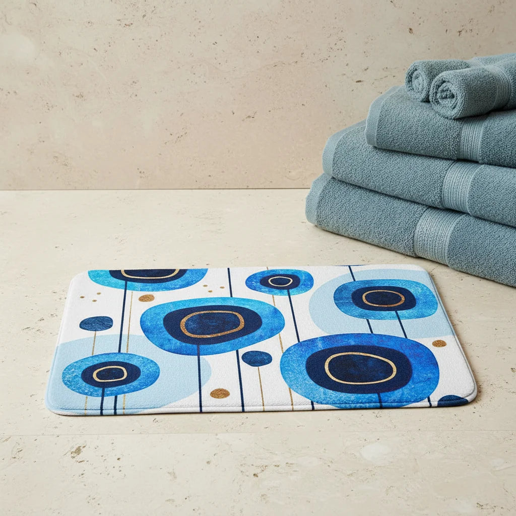 Tapis de Bain Motif Bleu