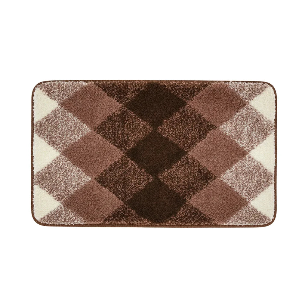 Tapis de Bain Motif Carreaux Carreaux Chocolat