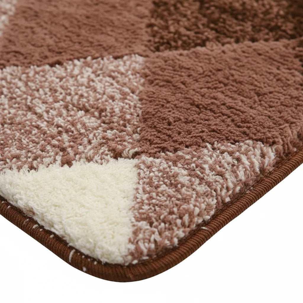 Tapis de Bain Motif Carreaux Carreaux Chocolat