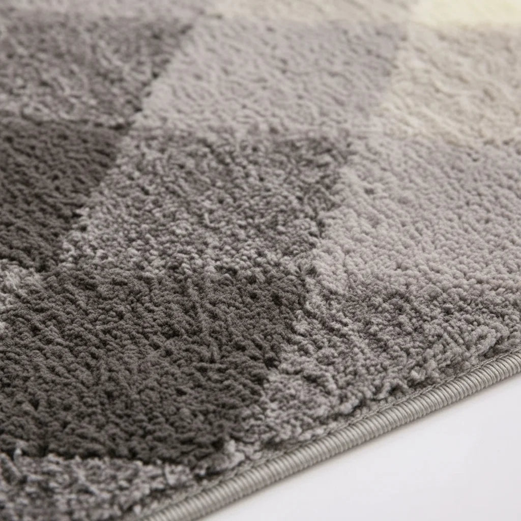 Tapis de Bain Motif Carreaux Carreaux Gris