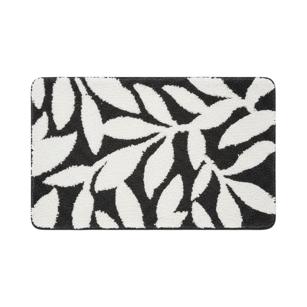 Tapis de Bain Motif Feuilles Feuilles Contraste