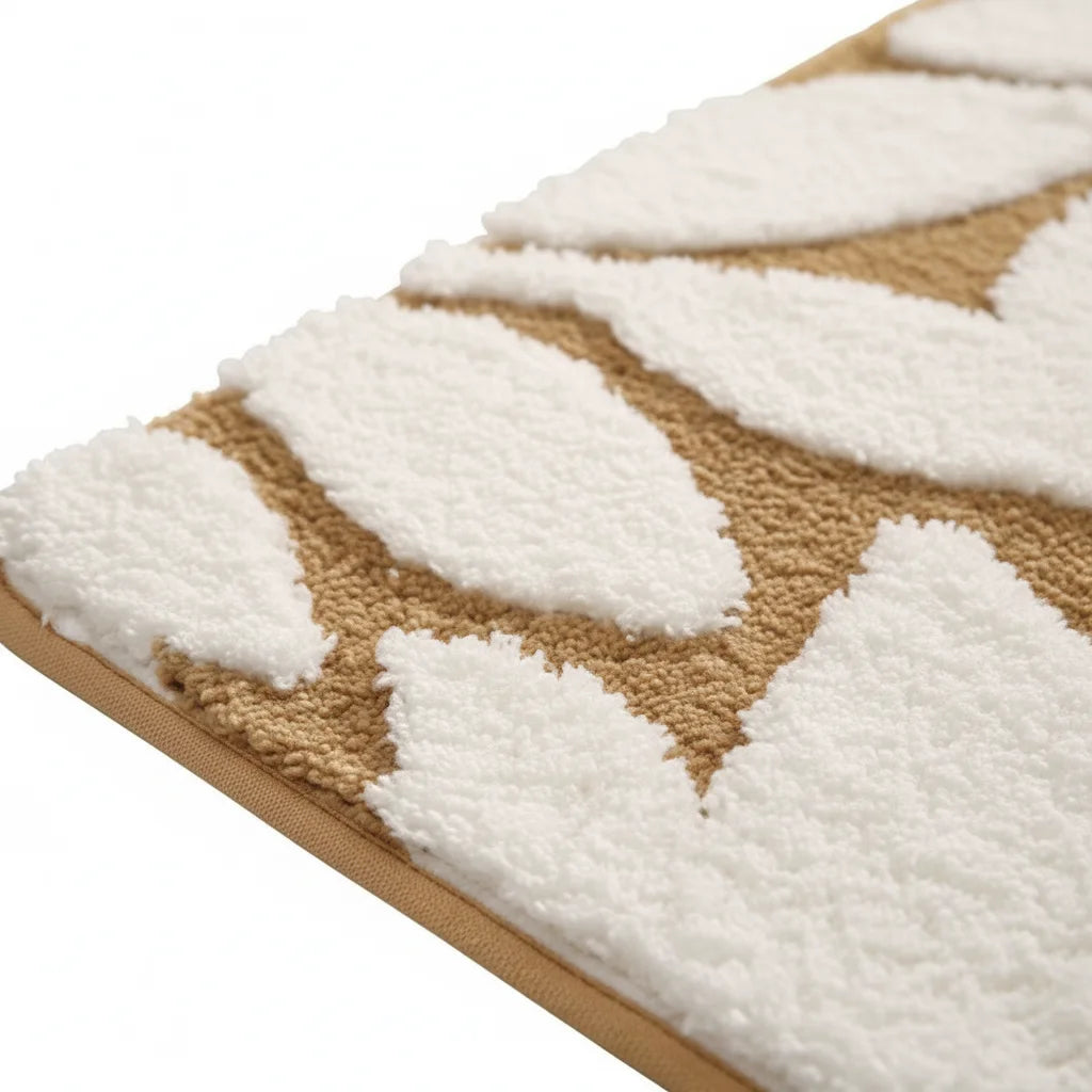 Tapis de Bain Motif Feuilles Feuilles Sable