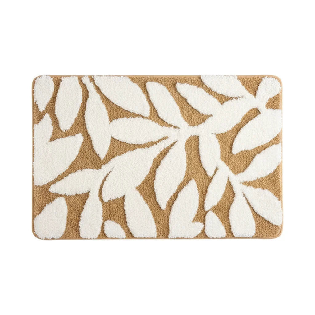 Tapis de Bain Motif Feuilles Feuilles Sable
