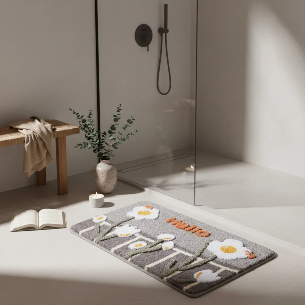 Tapis de Bain Motif Fleur Hello Fleuri