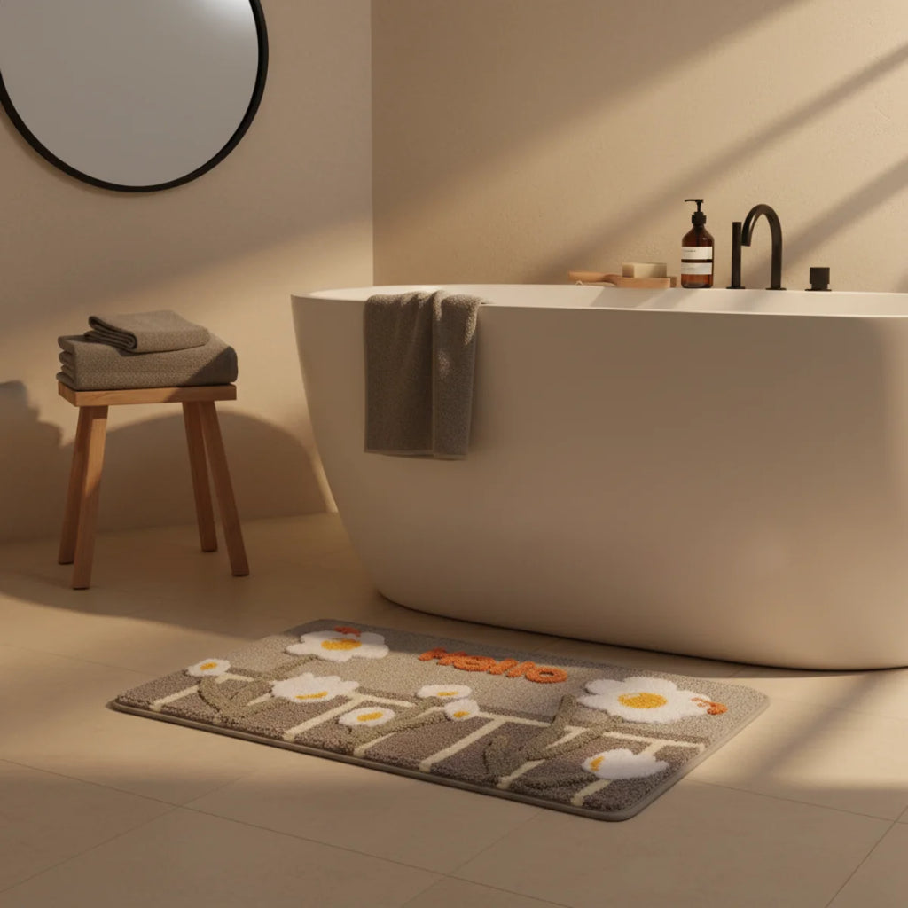 Tapis de Bain Motif Fleur Hello Fleuri