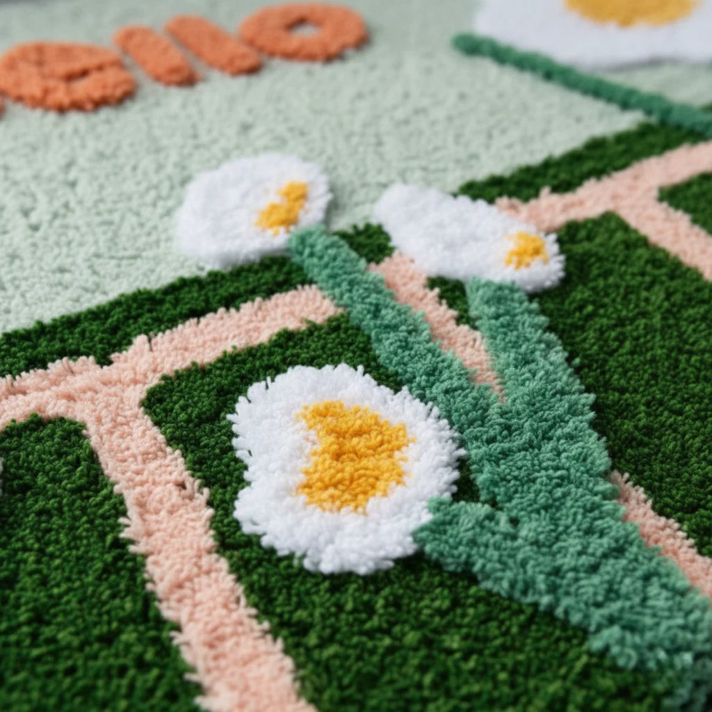 Tapis de Bain Motif Fleur Hello Végétal