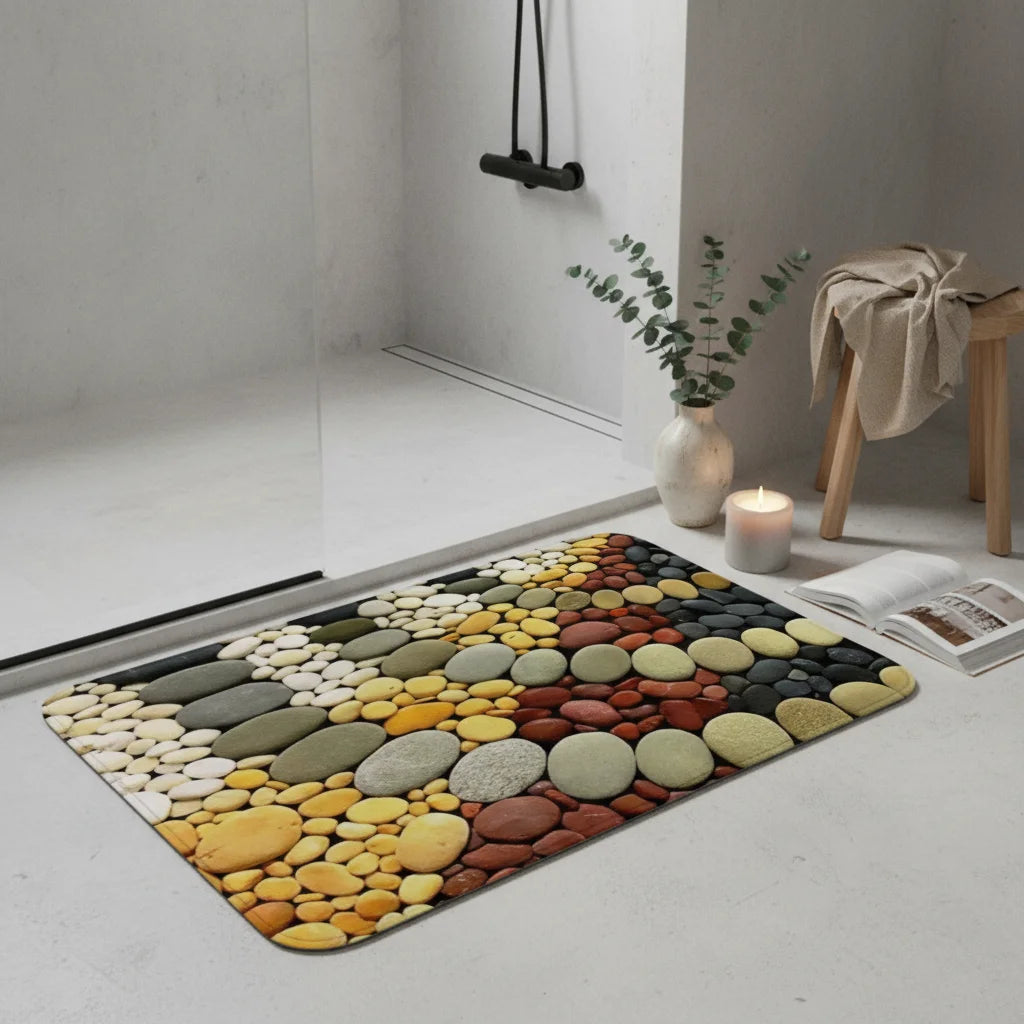 Tapis de Bain Motif Galets
