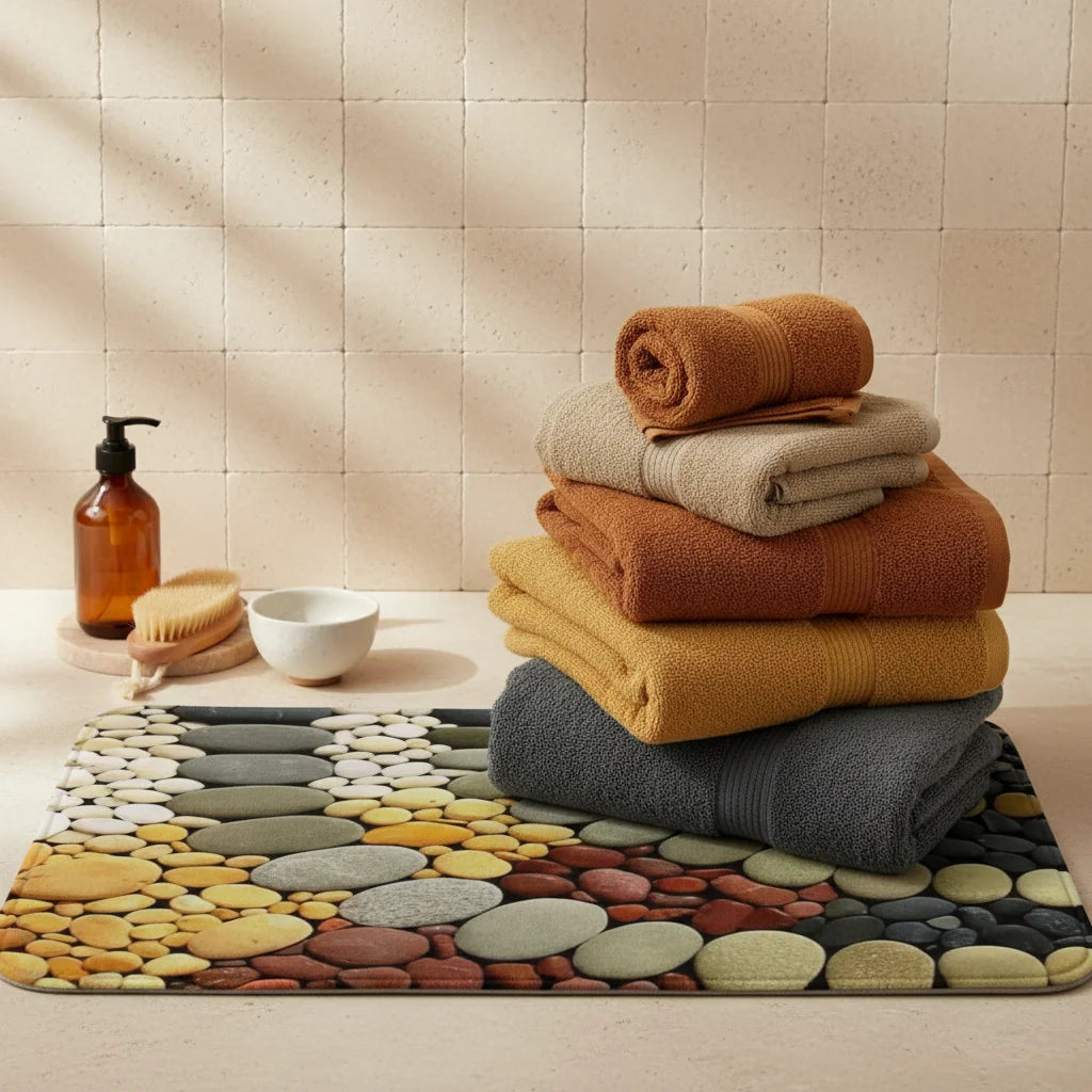 Tapis de Bain Motif Galets