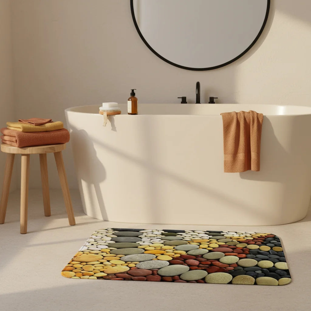 Tapis de Bain Motif Galets