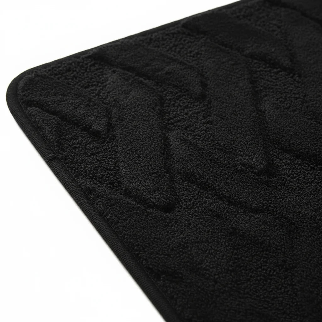 Tapis de Bain Motif Géométrique Noir Intense