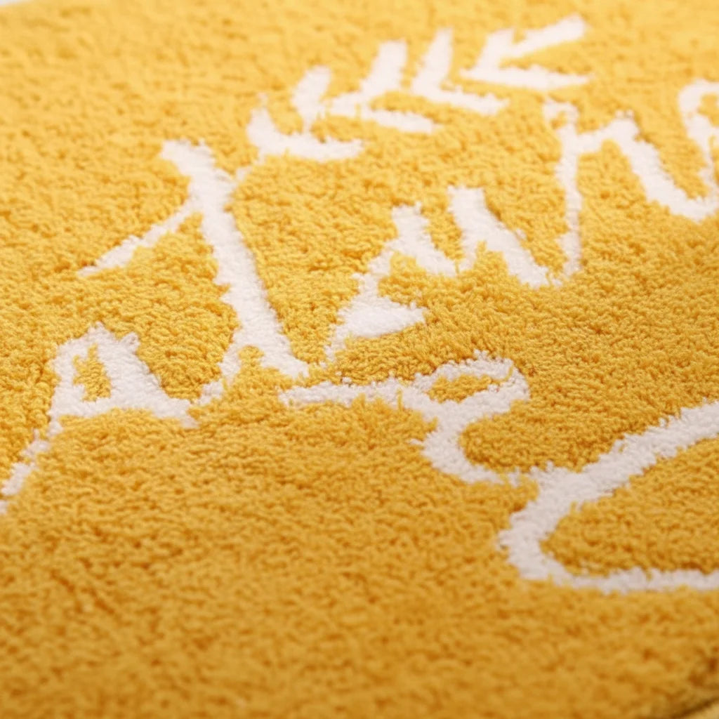 Tapis de Bain Natural Jaune Moutarde