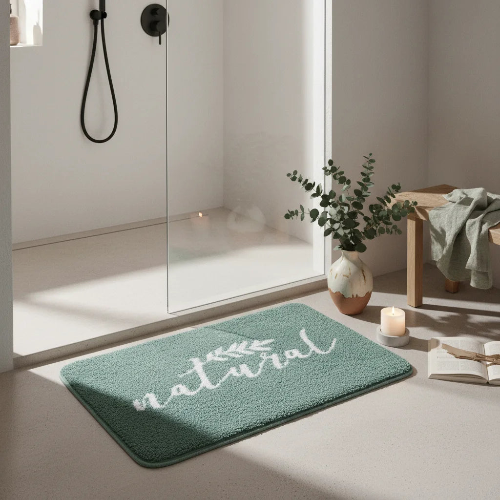 Tapis de Bain Natural Vert Sauge