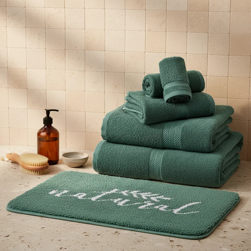 Tapis de Bain Natural Vert Sauge