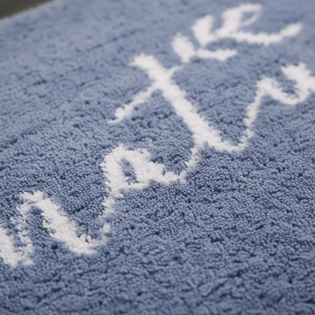 Tapis de Bain Natural Bleu Ardoise