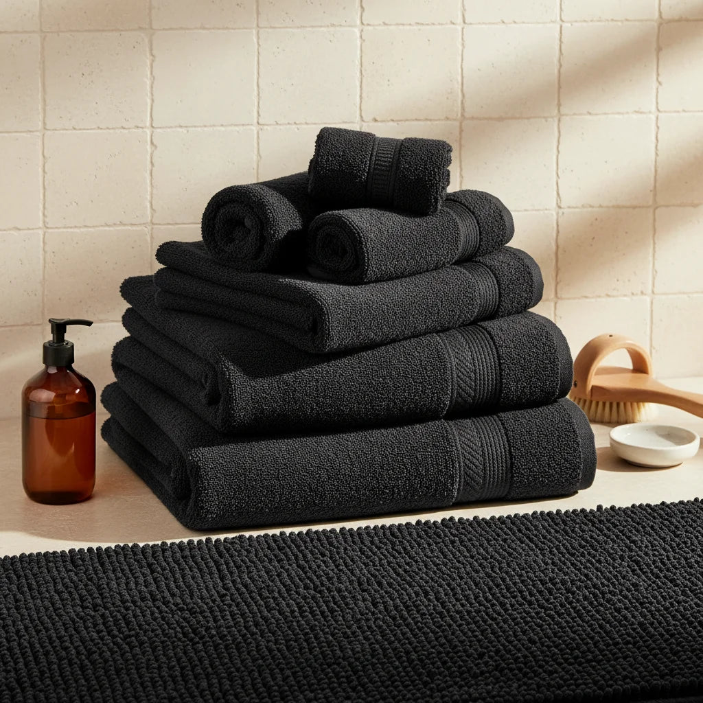 Tapis de Bain Noir 120 cm