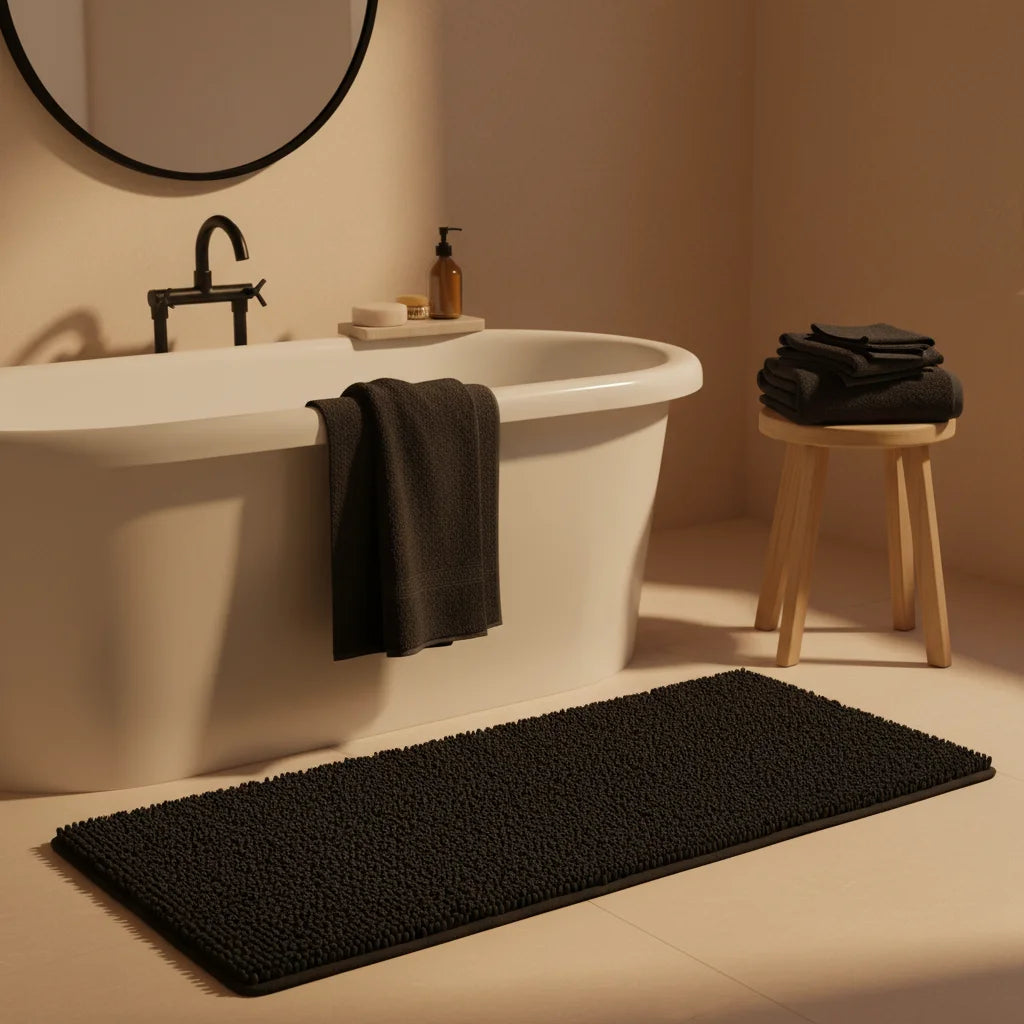 Tapis de Bain Noir 120 cm